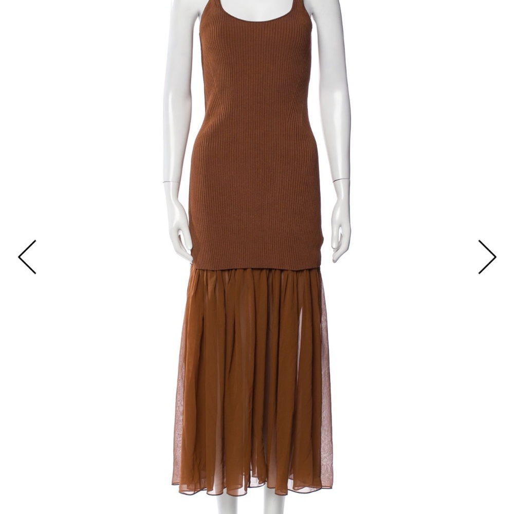 A.L.C. Ribbed Tank Maxi Dress in Warm Chestnut